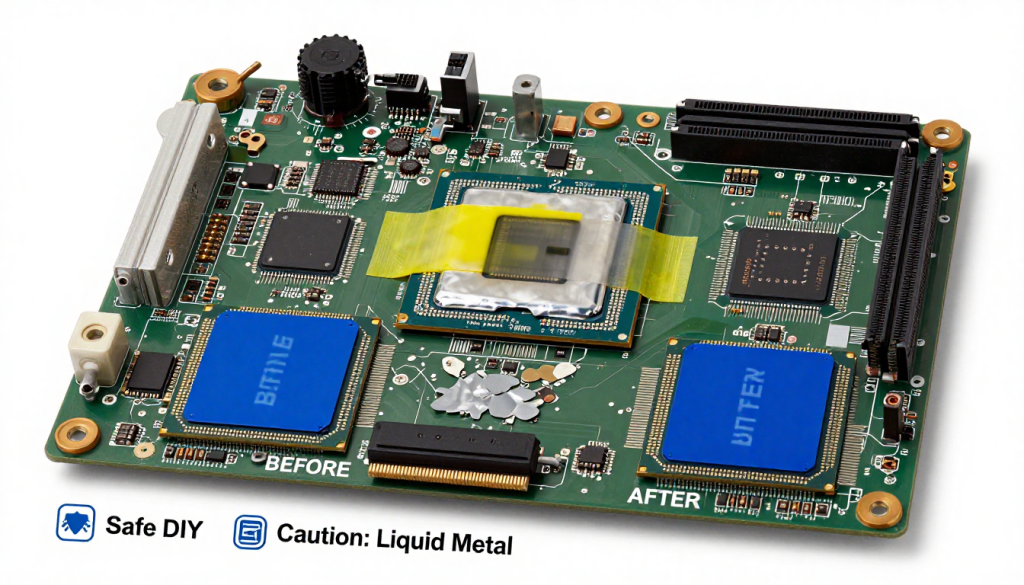 Sony PS5 liquid metal thermal compound replacement risk