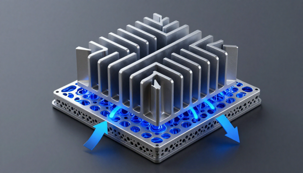 printing porous or lattice structures at heatsink interface for TIM anchoring
