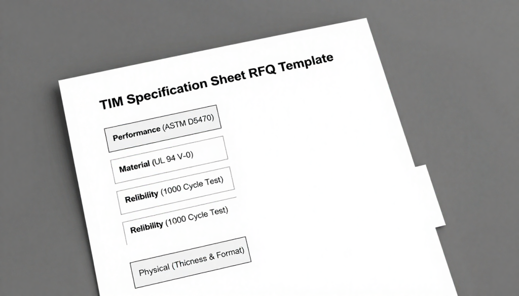 thermal interface material specification sheet
