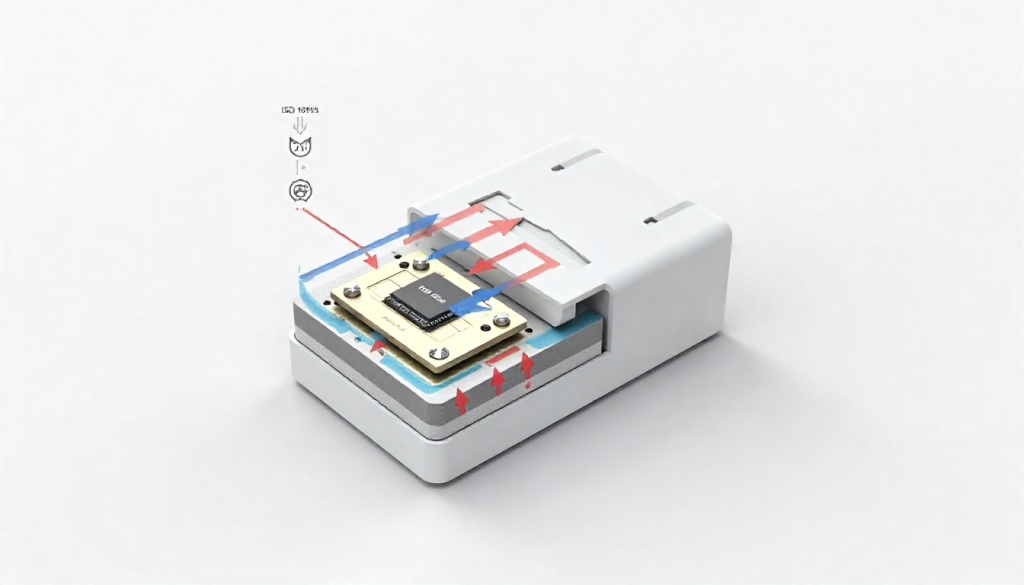 hermetically sealed implant battery thermal management with TIM