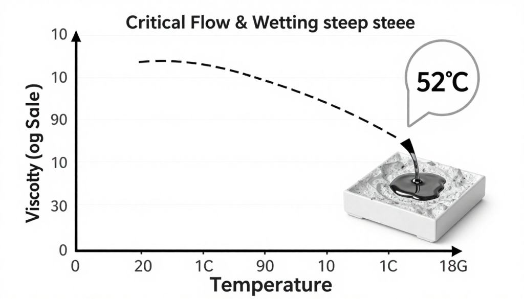 phase change material viscosity temperature profile